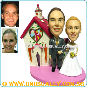 Custom 3D Lovely Wedding Couple Cake Topper Figurines